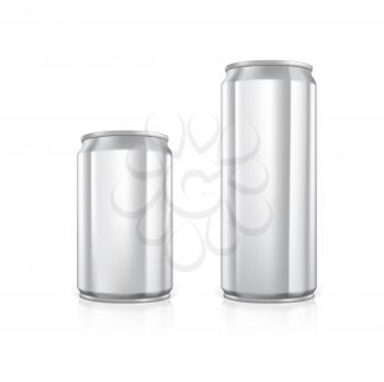 Set of blank aluminium cans.  Drawn with mesh tool. Fully adjustable and scalable