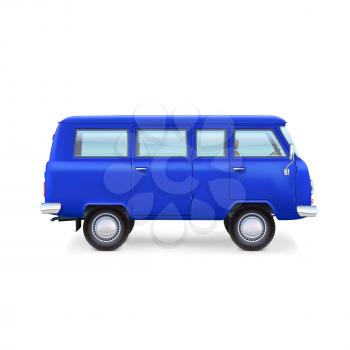 Travel van isolated on white background. Retro bus.