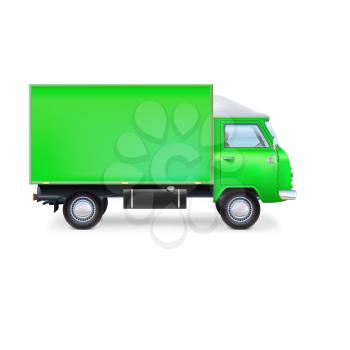 Commercial delivery, cargo truck, full editable vector illustration eps10