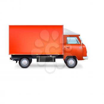 Commercial delivery, cargo truck, full editable vector illustration eps10
