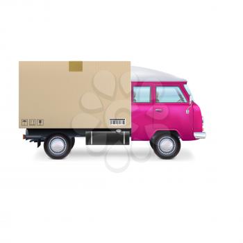 Delivery commercial van Isolated on white background.