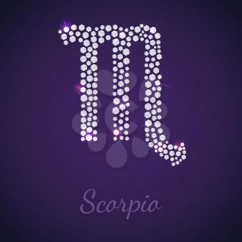 Diamond signs of the zodiac Scorpio. Vector Illustration. EPS10