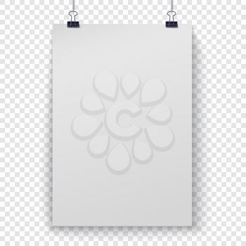 Poster template on white and gray checker background vector illustration eps10