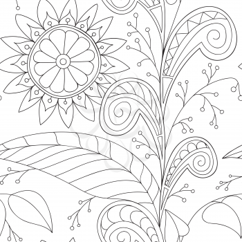 Hand-drawn vector doodles, seamless pattern. Tribal ethnic background. All elements are not cropped and hidden under mask, place the pattern on canvas and repeat