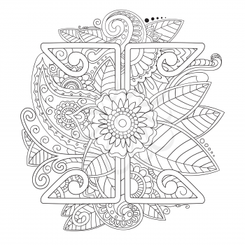 Beautiful decorative floral ornamental sketchy pattern, doodle style
