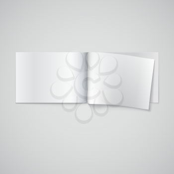 Blank opened magazine template, isolated  on white background Vector illustration.