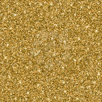 Gold glitter bright vector background. Sparkles, shiny texture with solid Golden sheen. Excellent for your greeting cards, luxury invitation, advertising, certificate
