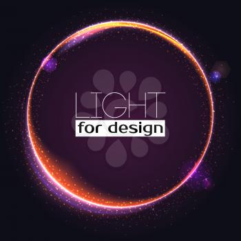 Abstract ring background with luminous swirling sparkle. Glowing spiral. Shine round frame tunnel with circles light effect. Cover for your presentation and design with space for your message.