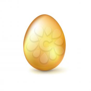 Golden egg, Realistic Ester egg with reflections and reflexes, volumetric 3D vector illustration.