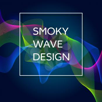 Smoky waves background. Structural curved pattern, flow motion illustration. Abstract backdrop, template for cover, banner, poster or packaging