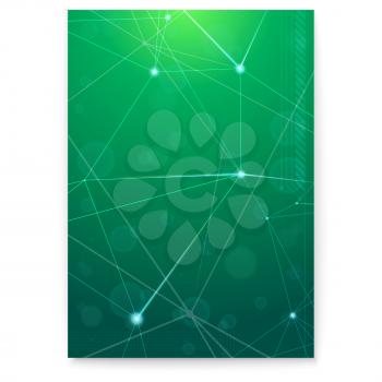 Vector cover. DIgital cyber background. Technological and communication links, vector illustration. Geometrical grid with points connected by lines. Symbols of the Internet, network.