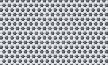 Horizontal seamless pattern of soccer or football texture Traditional sport texture of ball for game. Symbol of mosaic, template with black and white hexagons. Vector illustration, easily resizable