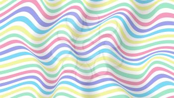 Vector layouts with wavy stripes lines. Minimalistic design of posters. Twisted backgrounds, trendy colors. Abstract optical pattern from lines, halftone effect. Template for banner, cover, postcard