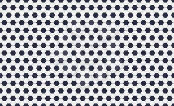 Seamless pattern of soccer or football with black and white hexagons. Horizontal, traditional sport texture of ball for game. Easily resizable and color, vector illustration.