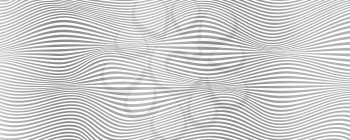 Wavy uneven surface like flag or water. Minimalistic design from lines, two-tone undulating backgrounds. Abstract distorted pattern. 3d vector illustration, EPS10