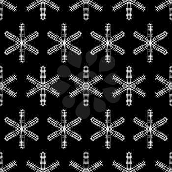 Seamless texture of crochet snowflakes.