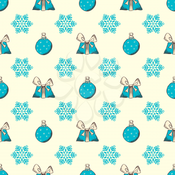 Blue hand-drawn festive background.