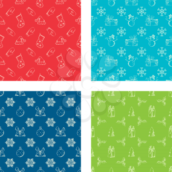 Red, blue and green festive backgrounds.