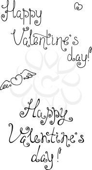 Hand-written text isolated on white background. Vector element for your Valentine's design. EPS 8.