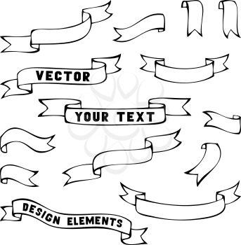 Black contours solated on white background. Vector illustration. There is place for your text.