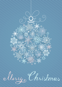Winter template with hand-written text. Ornate elements.