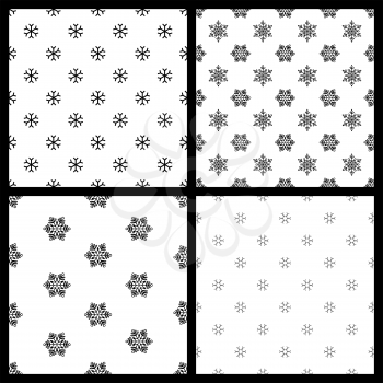 Black and white winter backgrounds. Christmas templates for your festive design.