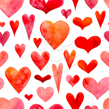 Valentine's texture. Hand-drawn hearts on white background.