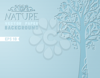 Vector blue illustration. Music design with blank place for your text.