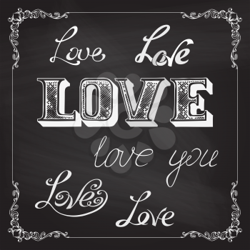 Hand-drawn vector text for your design and calligraphic frame.