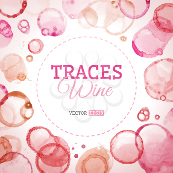 Vector background of various wine stains and splashes. There is place for your text in the center.
