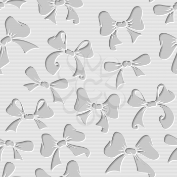 Seamless pattern of paper bows. Monochrome vector illustration for your design.