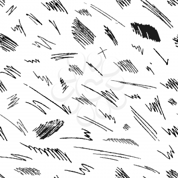 Various black shapes on white background. Vector illustration.