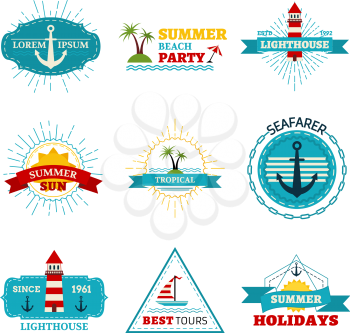 Vintage badges, labels, ribbons, logo templates and emblems. There is place for your text.
