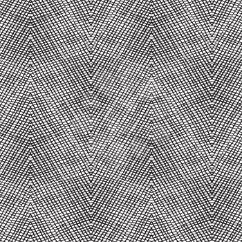 Crochet seamless hexagons pattern. Retro black and white design.