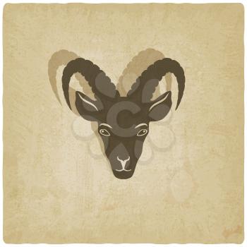 Goat head symbol old background - vector illustration. eps 10