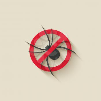 spider warning sign - vector illustration. eps 10