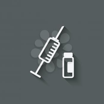 syringe and vial medical symbol - vector illustration. eps 10