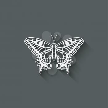 white butterfly machaon - vector illustration. eps 10