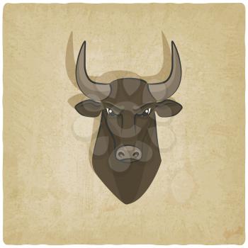 bull head old background - vector illustration. eps 10