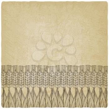 wheat harvest old background - vector illustration. eps 10