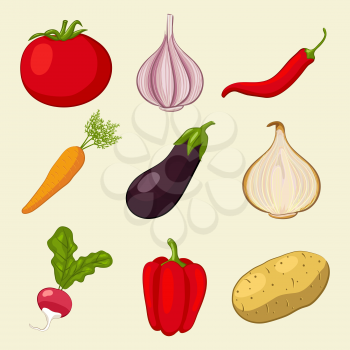 vegetables icons set - vector illustration. eps 8