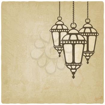 Ramadan lantern old background - vector illustration. eps 10