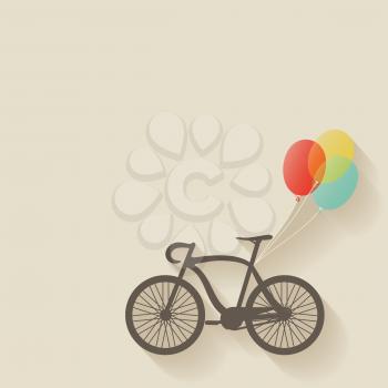 bike with balloons - vector illustration. eps 10