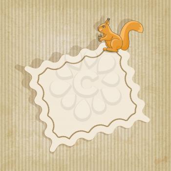 retro background with squirrel - vector illustration. eps 10