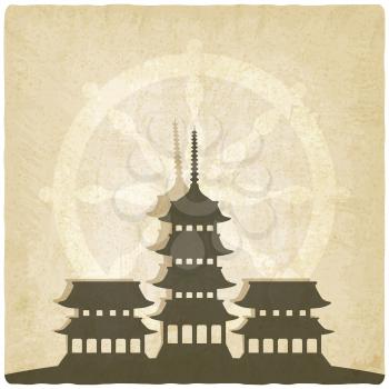 Buddhist temple old background - vector illustration. eps 10