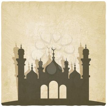 Islamic mosque old background - vector illustration. eps 10