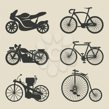 motorcycle and bicycle icons - vector illustration. eps 8