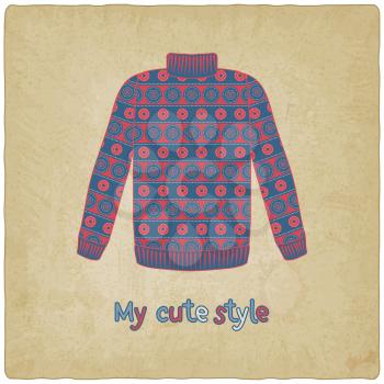 cute sweater old background - vector illustration. eps 10