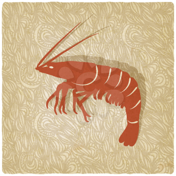 shrimp old background - vector illustration. eps 10