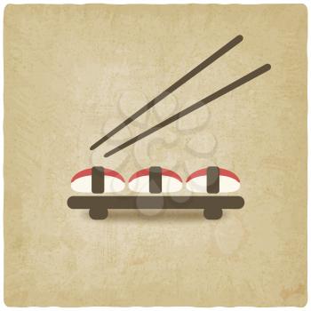 sushi on old background - vector illustration. eps 10